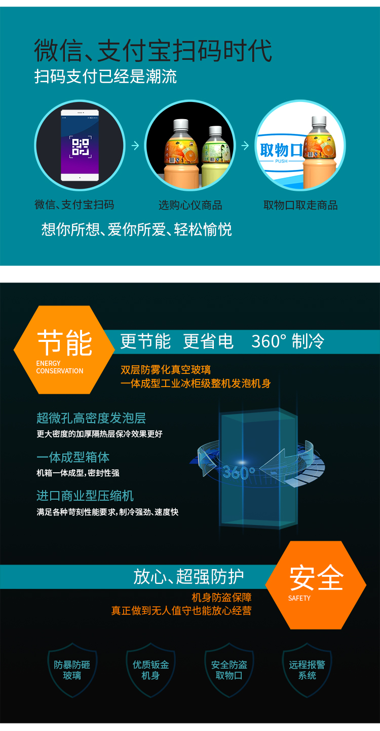 優(yōu)趣生活自動售賣飲料零食制冷常溫機 無人新零售 一碼付(圖3)